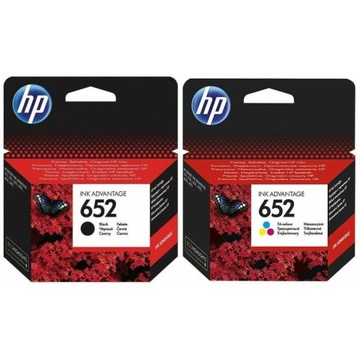 Комплект из 2 картриджей HP 652, оригинальные, черный + цветной