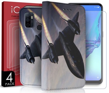 2W1 ETUI DO OPPO A53 2020 WZORY + SZKŁO 4SZT