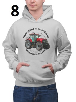 BLUZA CIEPŁA Z KAPTUREM PREZENT TRAKTOR NAPISY