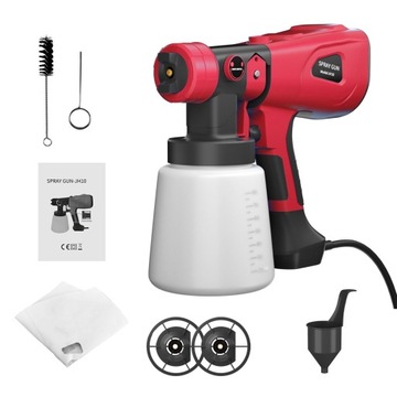 ELEKTRYCZNY PISTOLET DO MALOWANIA ŚCIAN AGREGAT MALARSKI 600W 1000ML