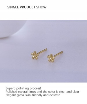 HI MAN Корейский маленький цветок из серебра 925 пробы