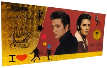 Позолоченная уникальная коллекционная банкнота «ЭЛВИС ПРЕСЛИ»