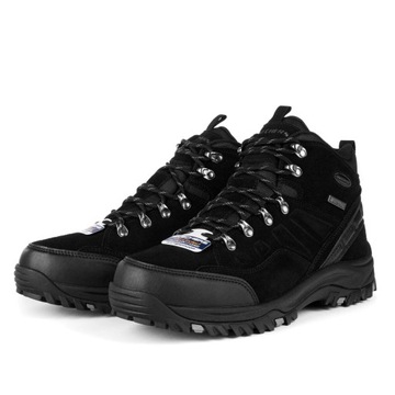 Buty trapery zimowe Skechers RELEMENT PELMO 64869-BLK CIEPŁE WODOODPORNE