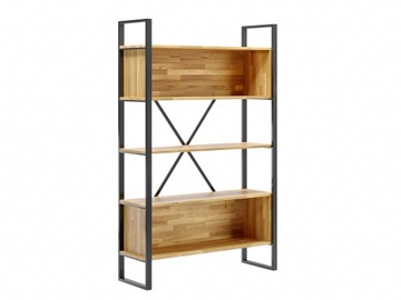 Regał na książki metal i drewno dąb 184x115x34