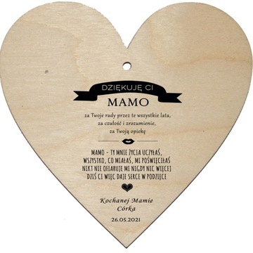 Drewniane serce grawer własny napis nauczyciel rok