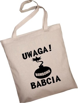 TORBA BAWEŁNIANA EKO NA RAMIĘ ZAKUPY PREZENT DLA DZIEŃ BABCI I DZIADKA B4