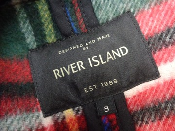 34 RIVER ISLAND ŚLICZNY PŁASZCZYK W KRATKĘ F326