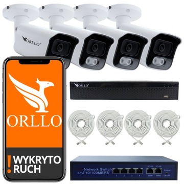 Zestaw do Monitoringu 4 Kamery IP POE Sensor SONY 5Mpix ORLLO POESET 4