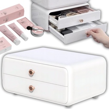 SZKATUŁKA ORGANIZER SZAFKA NA KOSMETYKI Z SZUFLADAMI F19 BIAŁA