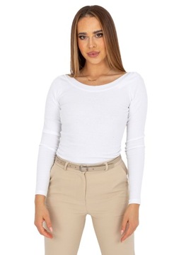 Dopasowana Bluzka damska Basic w prążki - M