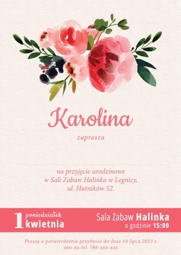 Zaproszenie urodzinowe dla dziewczynki nastolatki