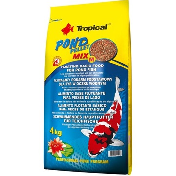 Tropical Pond Pellet Mix M Pokarm dla średnich i dużych karpi KOI kulki 50L