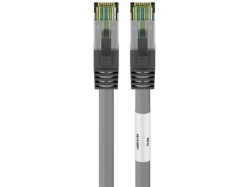 Kabel Patchcord CAT 8.1 S/FTP PIMF RJ45/RJ45 25m szary