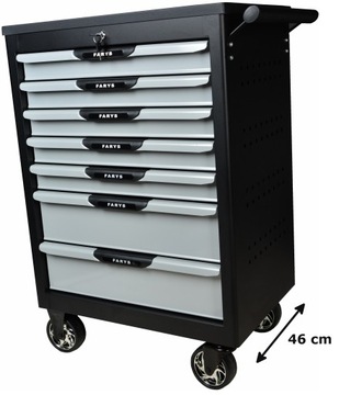 Шкаф для инструментов и тележка для мастерской с 7 ящиками.