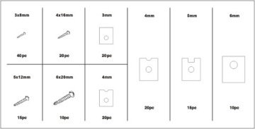 КРЕПЛИТЕЛЬНЫЕ ПЛАСТИНЫ НАБОР ВИНТОВ И ШАЙБ ДЛЯ БАМПЕРА КУЗОВА