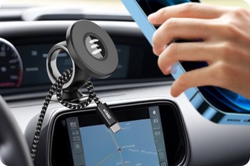 UCHWYT NA MAGNES DO KOKPITU+MOCNA ŁADOWARKA 4X USB typ-C DO ZAPALNICZKI