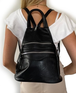 TOREBKA DAMSKA WOREK PLECAK BLACK