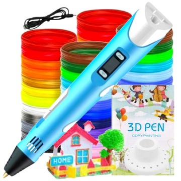 DŁUGOPIS 3D DRUKARKA 3D PEN DLA DZIECI +210m WKŁADY + SZABLONY ZESTAW XL