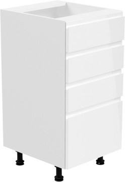 Szafka kuchenna dolna z 4 szufladami metalbox biały połysk ASPEN D40S4