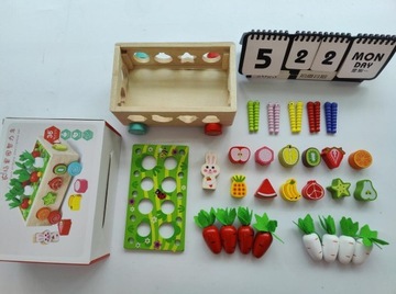 ФРУКТОВАЯ ПАЗЗЛ МОНТЕССОРИ ДЕРЕВЯННАЯ ИГРА ДЛЯ ДЕТЕЙ