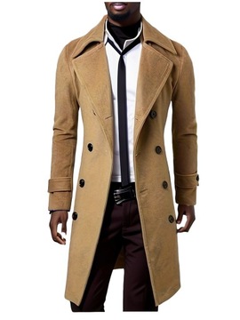 ELEGANCKI DŁUGI MĘSKI PŁASZCZ JESIENNO ZIMOWY