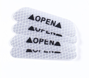 4 СВЕТООТРАЖАЮЩИХ ПРЕДУПРЕЖДАЮЩИХ НАКЛЕЙКИ ДЛЯ АВТОМОБИЛЬНЫХ ДВЕРЕЙ, САМОКЛЕЯЩИЕСЯ