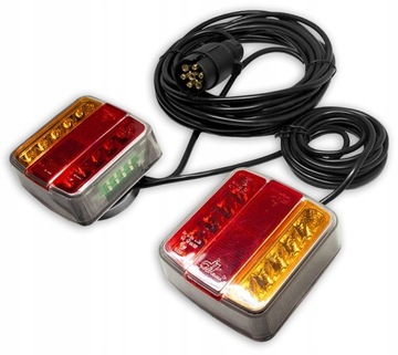 ZESTAW LAMP ŚWIATEŁ LED DO PRZYCZEPKI 7,5M MAGNES