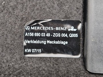 MERCEDES GLA I X156 POLIČKA KUFRU A1566900349 13-2019 VELMI DOBRÝ