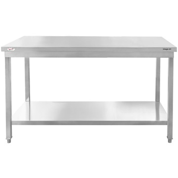Столешница рабочая ГАСТРОНОМИЧНАЯ с ПОЛКОЙ 140х70 из нержавеющей стали Мега-М