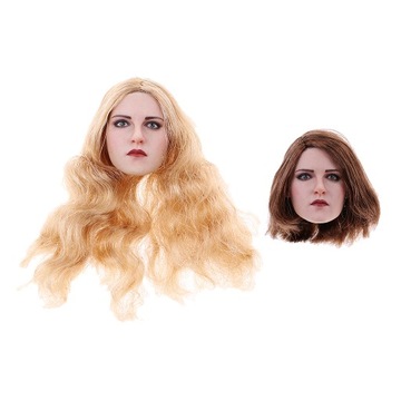 1/6 Европейская скульптура головы красоты, короткая коричневая