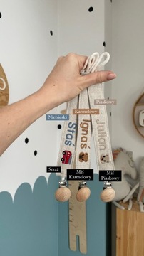 Подвеска-пустышка из льна с именем, вышитая