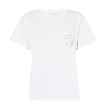 LIU JO - T-shirt with small pocket biały r. S