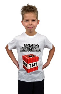 Koszulka Dziecięca Z Nadrukiem Minecraft BluzkaTshirt PersonalizacjaPrezent