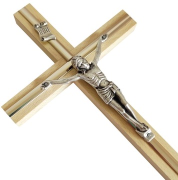 PIĘKNY DREWNIANY KRZYŻ WISZĄCY NA ŚCIANĘ 20 cm J