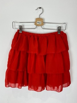 Czerwona spódnica z falbankami Diverse M/38