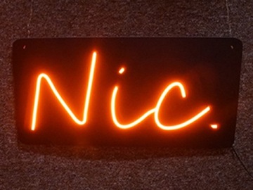 NNIC60X30 NEON LED NAPIS Nic. 600X300MM POMARAŃCZ