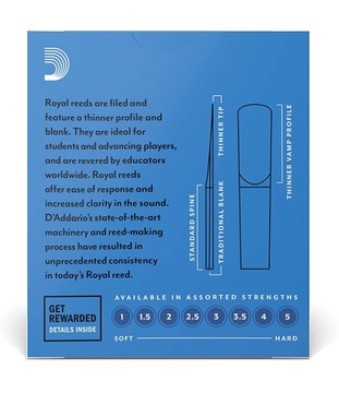 D'Addario RICO ROYAL stroik do klarnetu Bb 3,5