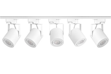 5 x Reflektor LED GU10 na szynie 3m. do garderoby