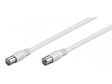 Kabel antenowy wtyk/gniazdo 2m biały Goobay