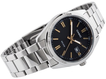 ЧАСЫ МУЖСКИЕ CASIO MTP-1302D-1A2VDF Серебряный браслет + КОРОБКА