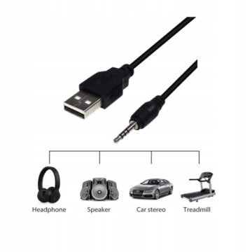 Кабель USB 2.0 — Mini Jack 3,5 мм, Aux, 1 м