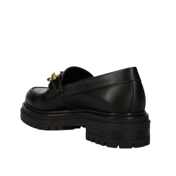 PINKO - Skórzane mokasyny Brasilia Mocassino Pelle Vitel Black 39