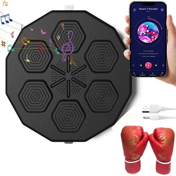 MUSIC BOXING MACHINE TRENAŻER BOKSERSKI DO MONTAŻU RHYTHM + RĘKAWICE