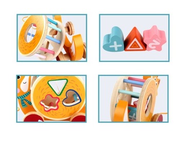 ДЕРЕВЯННЫЙ СОРТЕР НА СТРУНЕ ИНТЕРАКТИВНАЯ МОБИЛЬНАЯ ИГРУШКА МОНТЕССОРИ