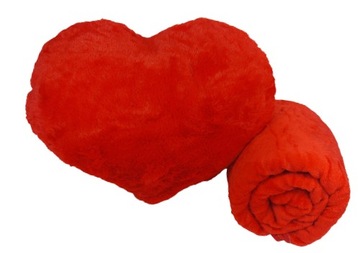 Подарочное сердце на день Святого Валентина для женщин, набор 2 в 1, подушка с сердцем, одеяло