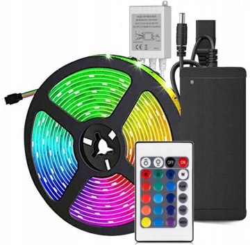 WODOODPORNA TAŚMA LED SMD 5050 RGB Zestaw PILOT 5m