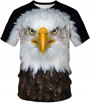 T-SHIRT MĘSKI KOSZULKA 3D Z NADRUKIEM ORZEŁ 6XL