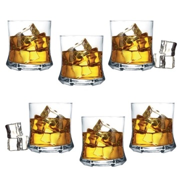 Zestaw szklanek 250 ml do whisky drinków napojów 6 szt grube dno KOMPLET