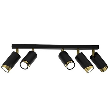 EWILIGHT Lampa sufitowa regulowana listwa tuba eye 5xGU10 czarny/złoty