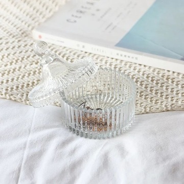 СТЕКЛЯННАЯ САХАРНИЦА С КРЫШКОЙ САХАРНИЦА КОНТЕЙНЕР ДЛЯ САХАРНЫХ СЛАДОСТЕЙ С ЮВЕЛИРНЫМИ ИЗДЕЛИЯМИ